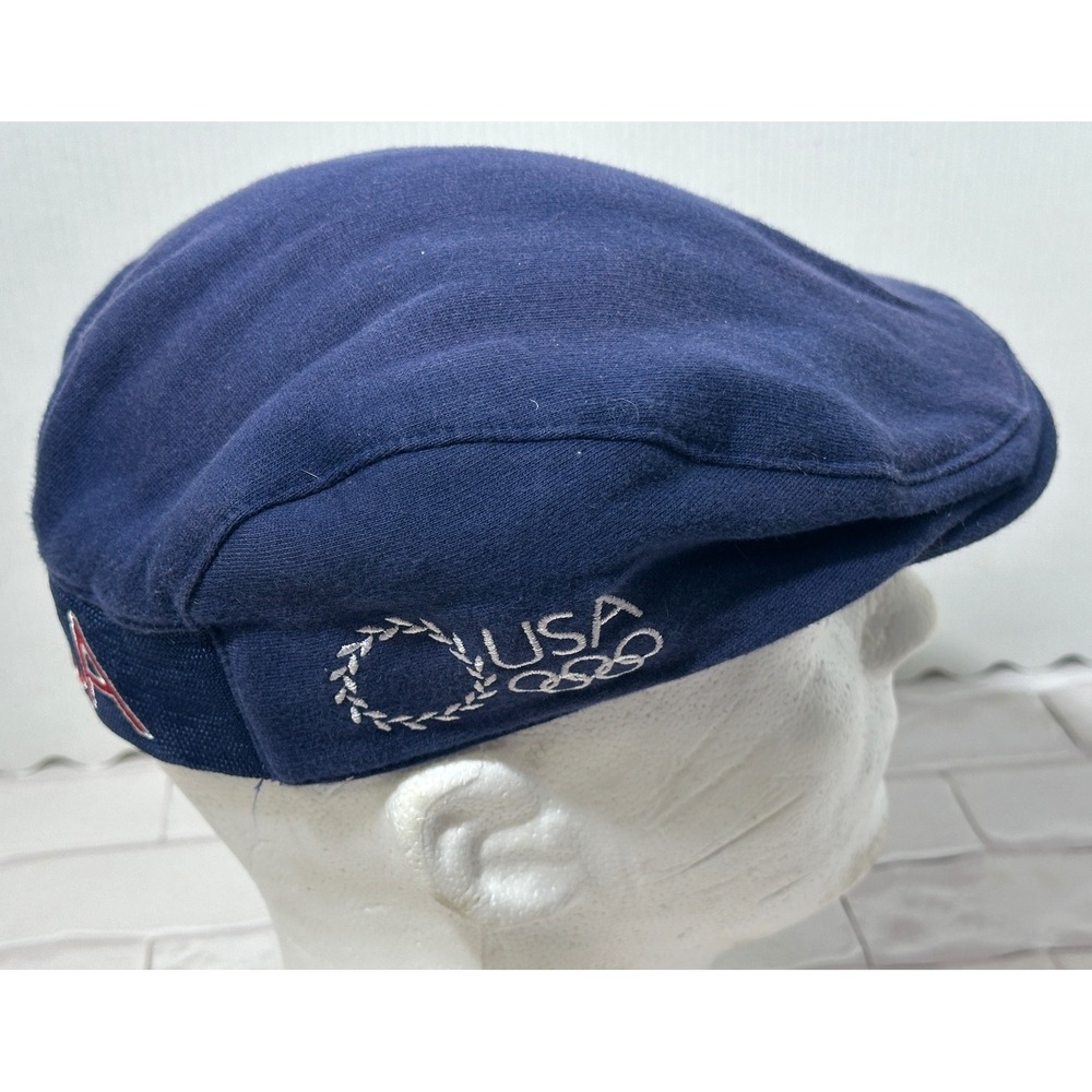 Roots 2004 USA Olympic Team Official Outfitter Navy Blue‎ Flat Cap Hat L/XL